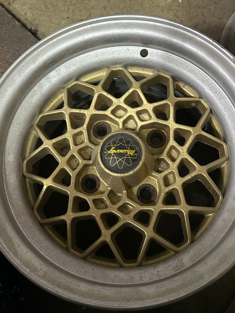 メッシュデザインホイール 13インチ ゴールド シルバー 希少 当時物