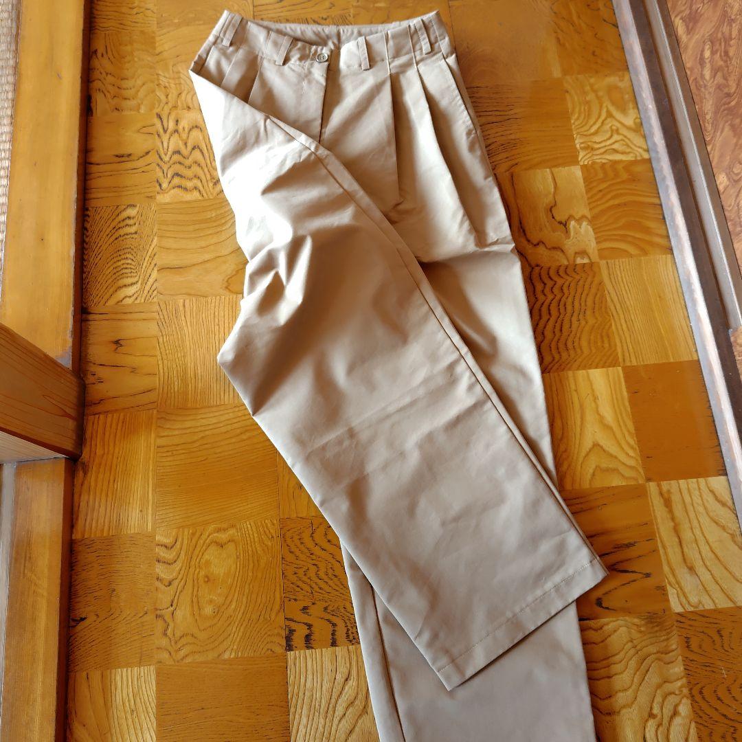 another S ベージュ タック入りワイドチノパン/S★新品・未使用タグ付き