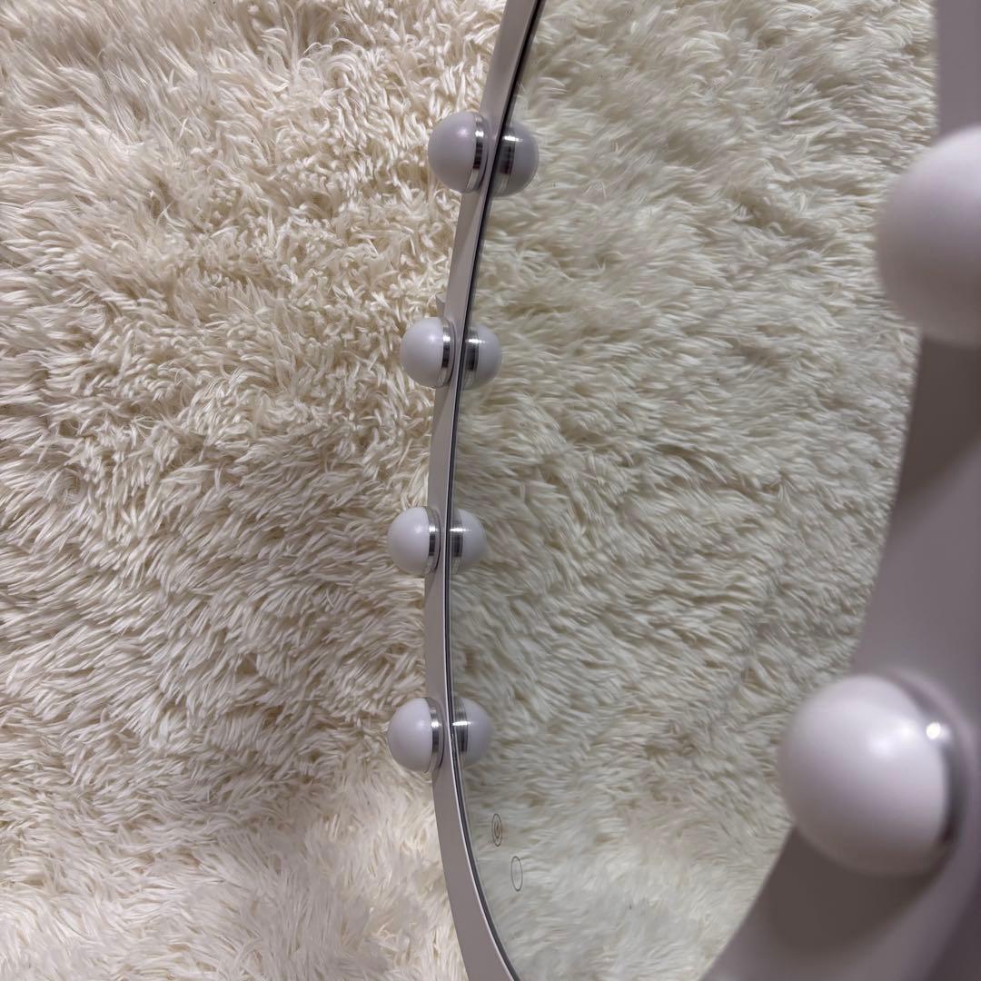 【美品】Francfranc フッツェ ハリウッドミラー ラウンド USB出力