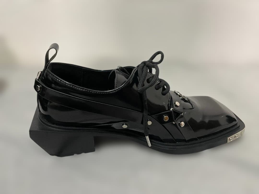 ブラックレザーシューズ 韓国 韓流