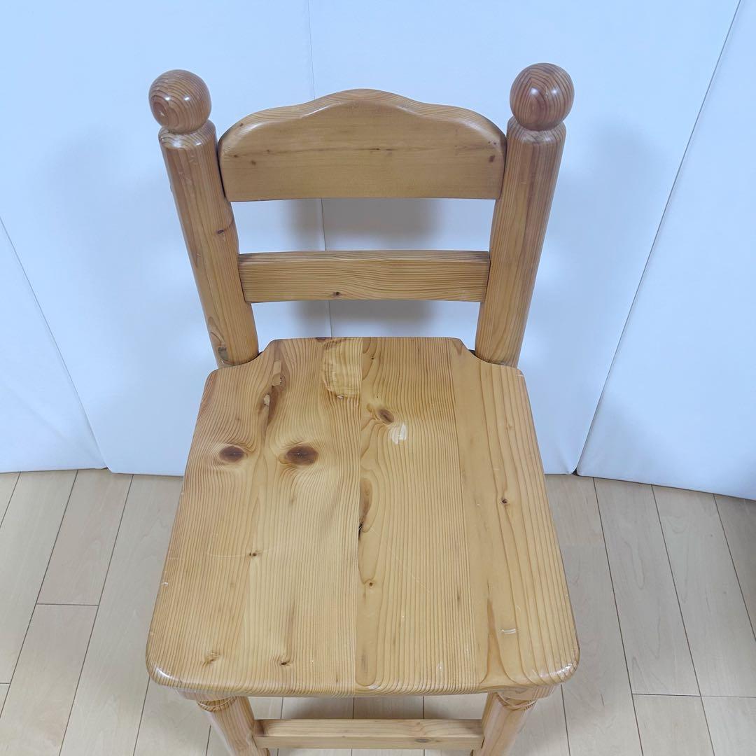 カントリーチェア　パイン材　無垢材　天然木　丸脚　ろくろ脚　北欧　英国