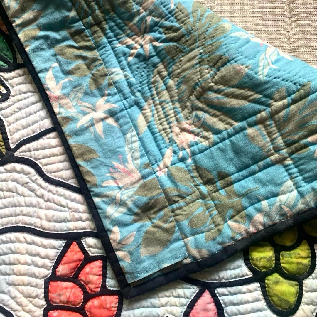 ハワイアンキルト ステンドグラスキルト 葡萄 ぶどう　大判　タペストリー