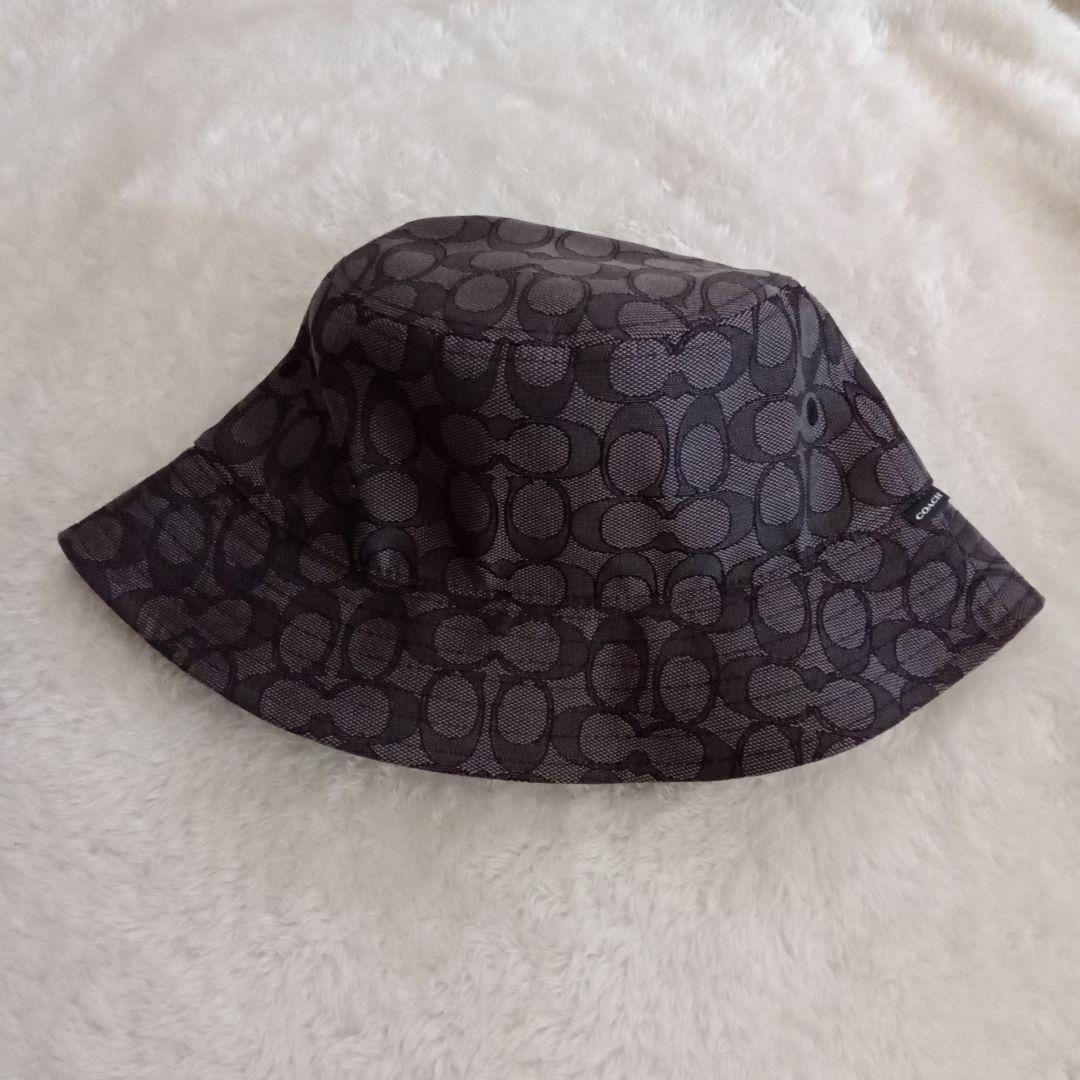 (新品未使用) COACH バケットハット ブラック/グレー XS/S
