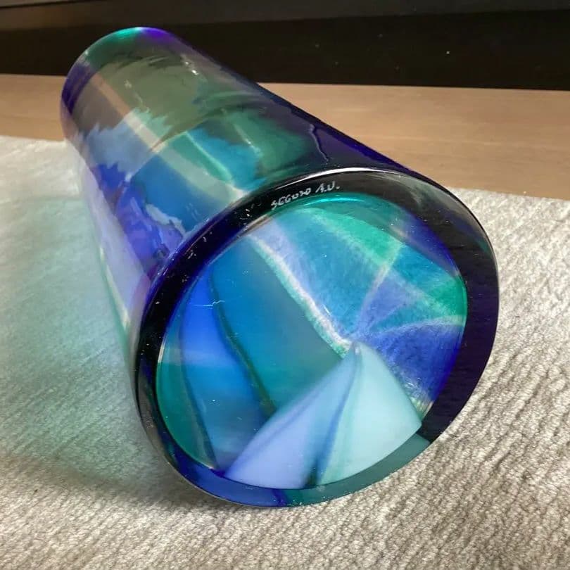 アンティーク　ベネチアンガラス　ムラーノガラス 花瓶 H34cm