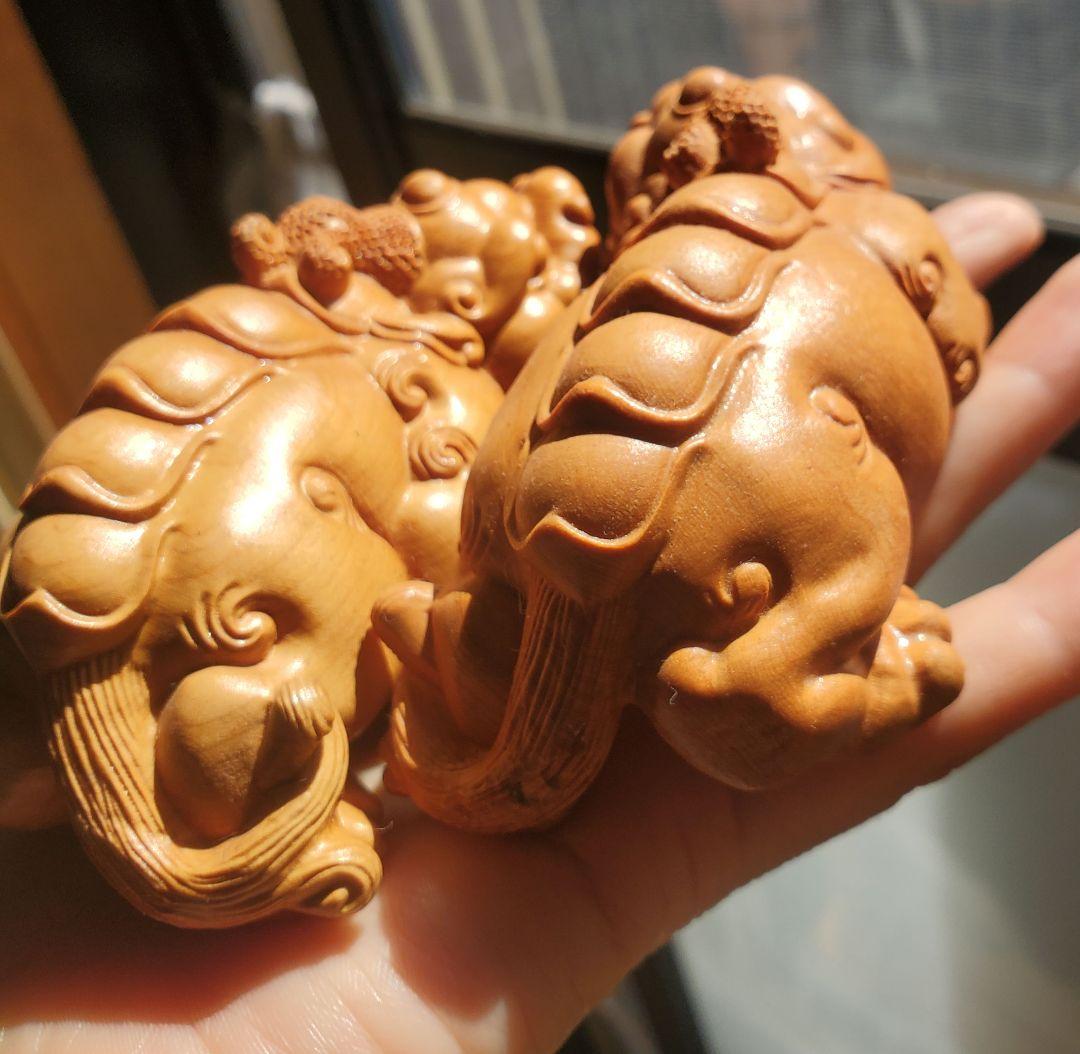 崖柏木 貔貅ちゃん親ペア