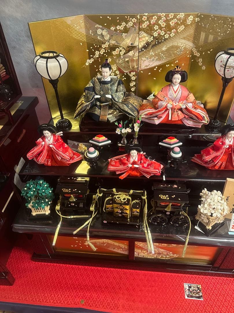 高級 七段飾り 雛人形セット 本仕立て衣装 金屏風付き 新品未使用 展示品