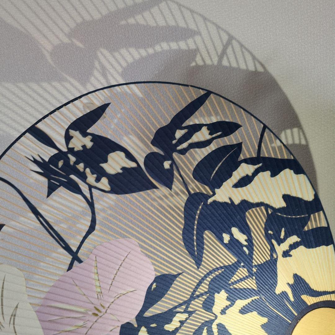 京うちわ　伝統工芸品　両面透かし朝顔柄・夏飾り　阿以波