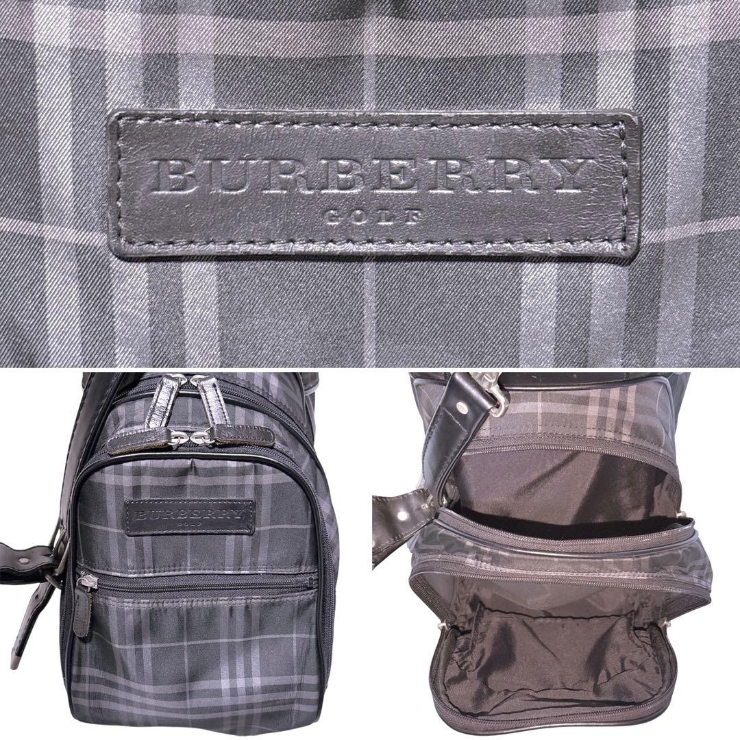 【美品】バーバリーゴルフ キャディバッグ ゴルフケース ノバチェック ブラック