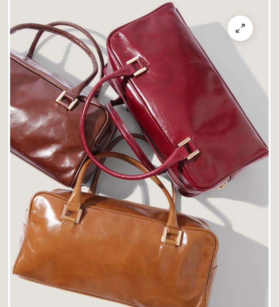 美品⭐︎MAURIZIO TAIUTI スクエアボストンバッグ ボルドー