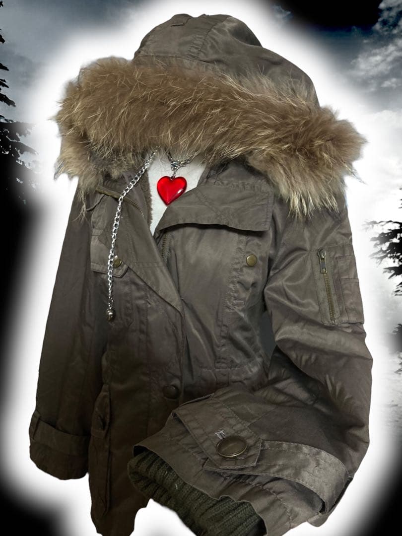 y2kモッズボアラビットファー00s平成ギャルフェアリーグランジロックミリタリー