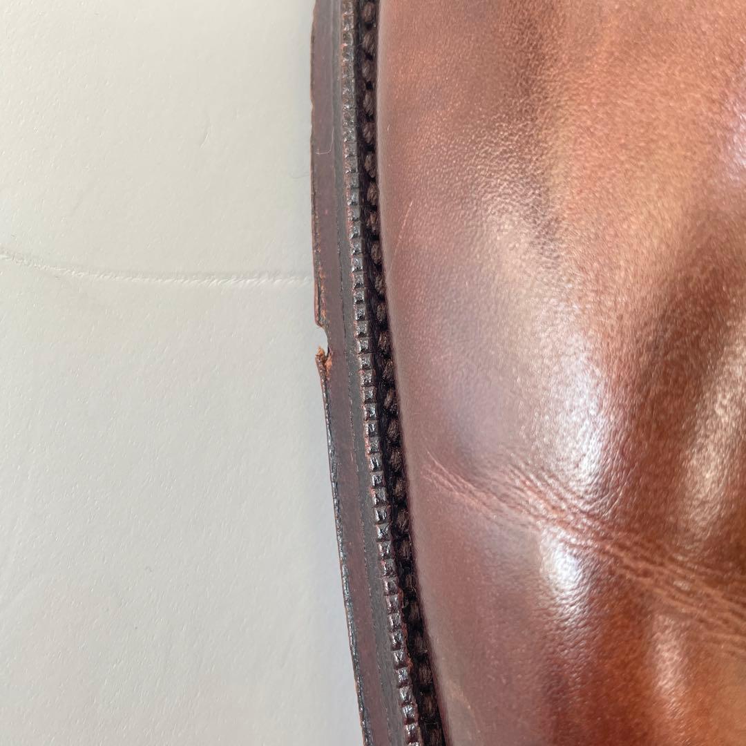 美品 グレンソン 33377 フットマスター プレーントゥ 茶レザー 27.5㌢