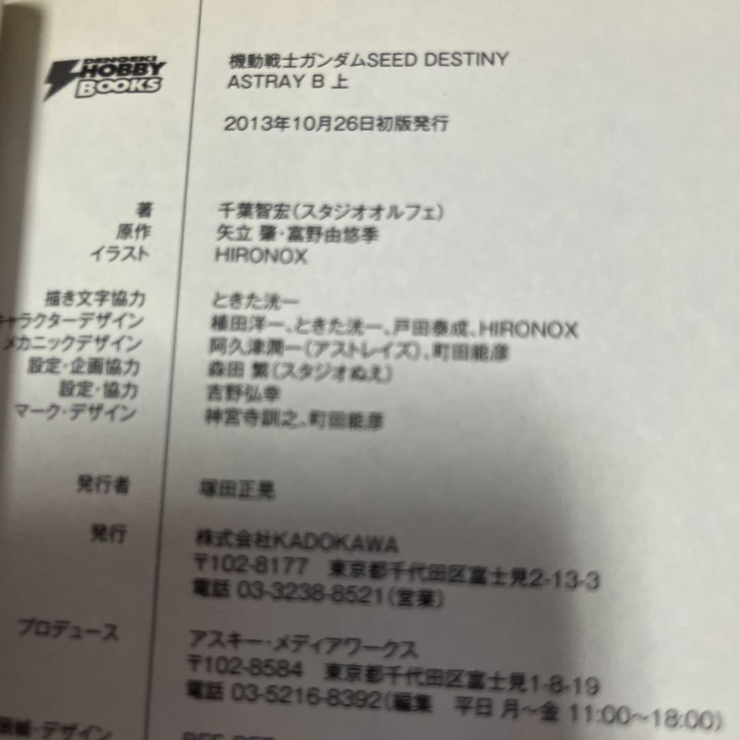 機動戦士ガンダムSEED DESTINY ASTRAY B 初版上下巻セット