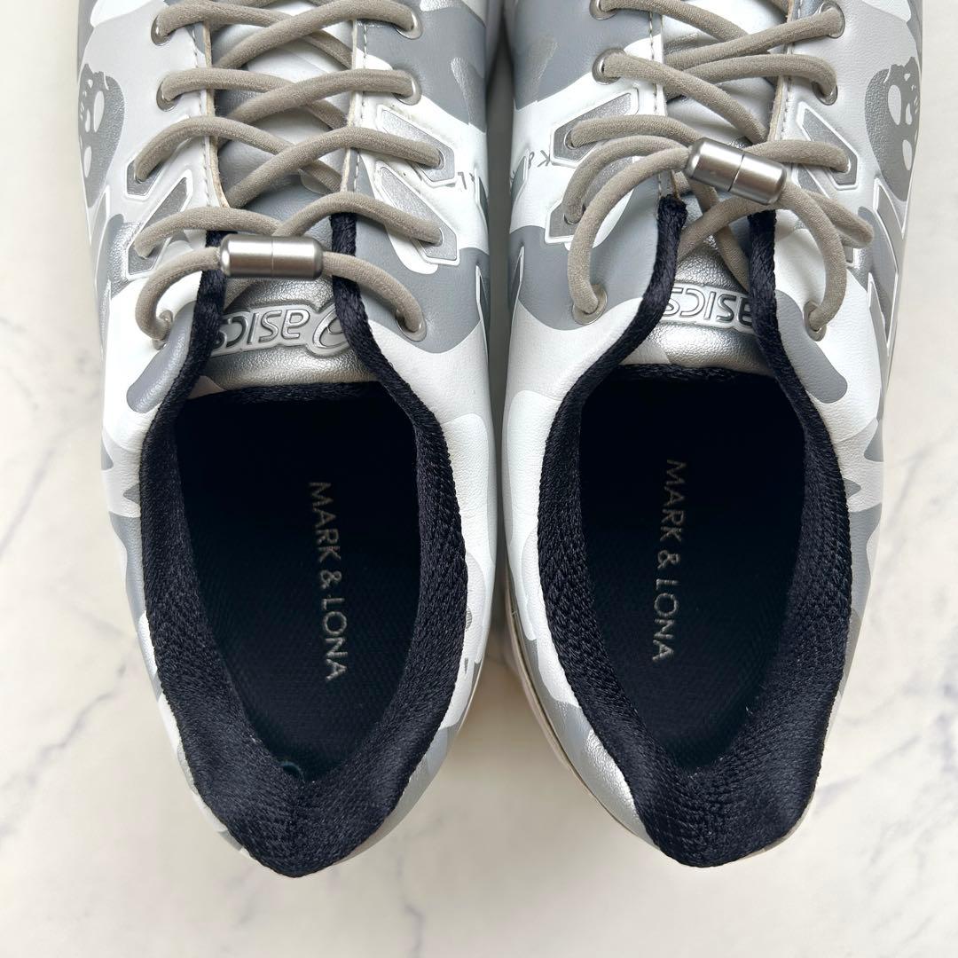 スーパーBマークアンドロナ アシックス ゴルフシューズ シルバー 靴
