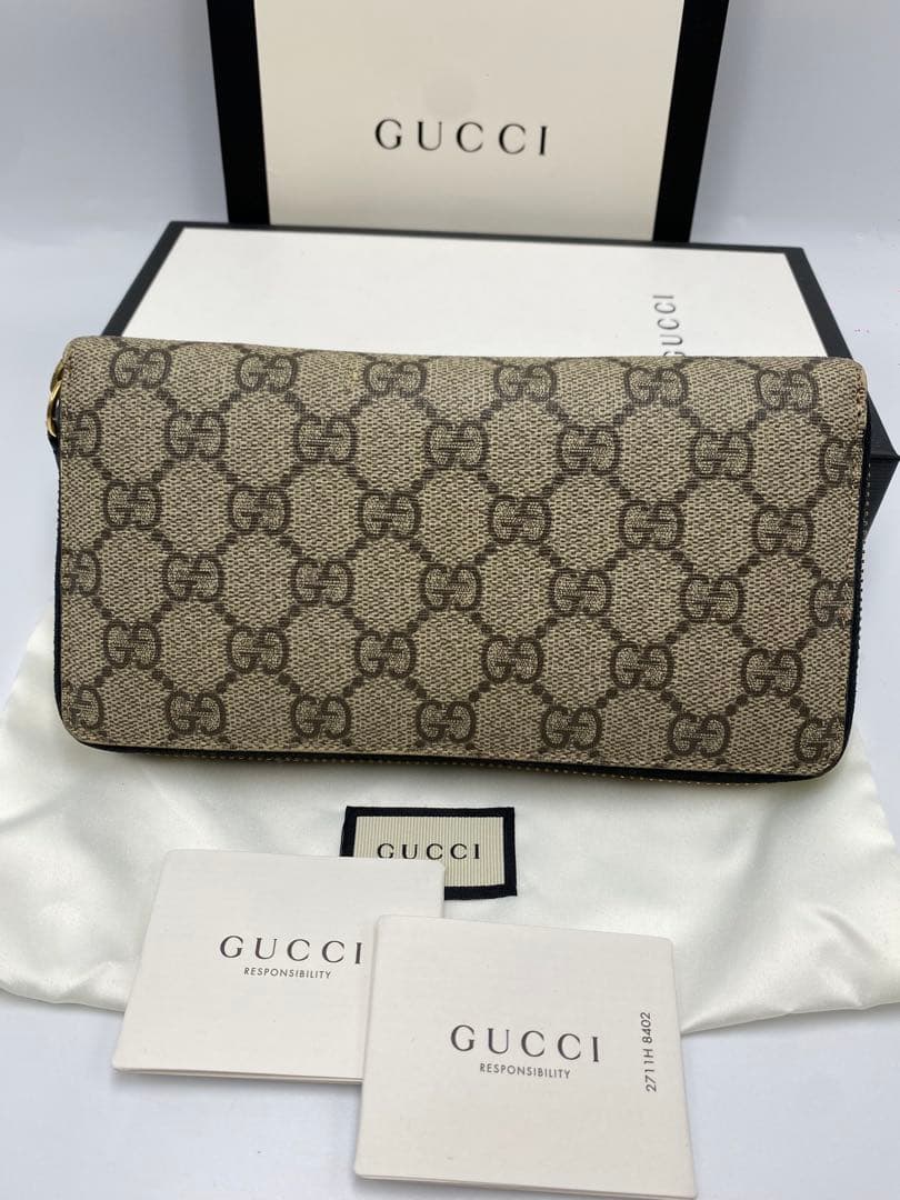 超良品‼️ グッチ　GUCCI 財布　長財布　GGスプリーム　ラウンドファスナー