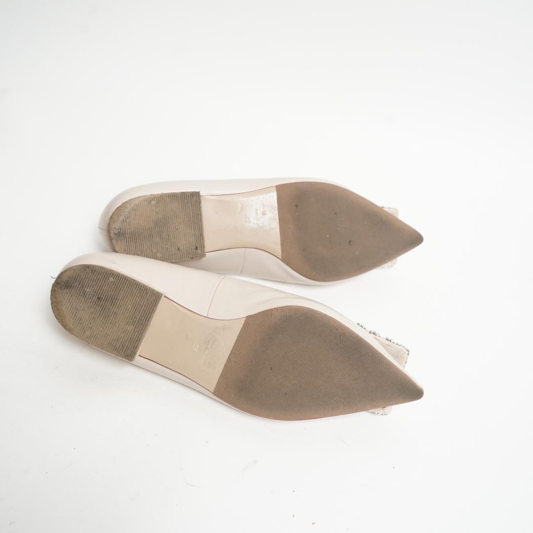 【美品】ピッピシックパンプス フラットシューズ ビジュー 24cm