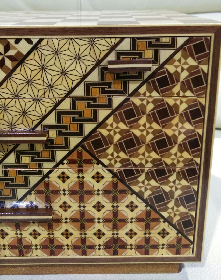 未使用　伝統工芸品　箱根寄木細工　つゆき　小箪笥　和箪笥　小物入れ　引き出し