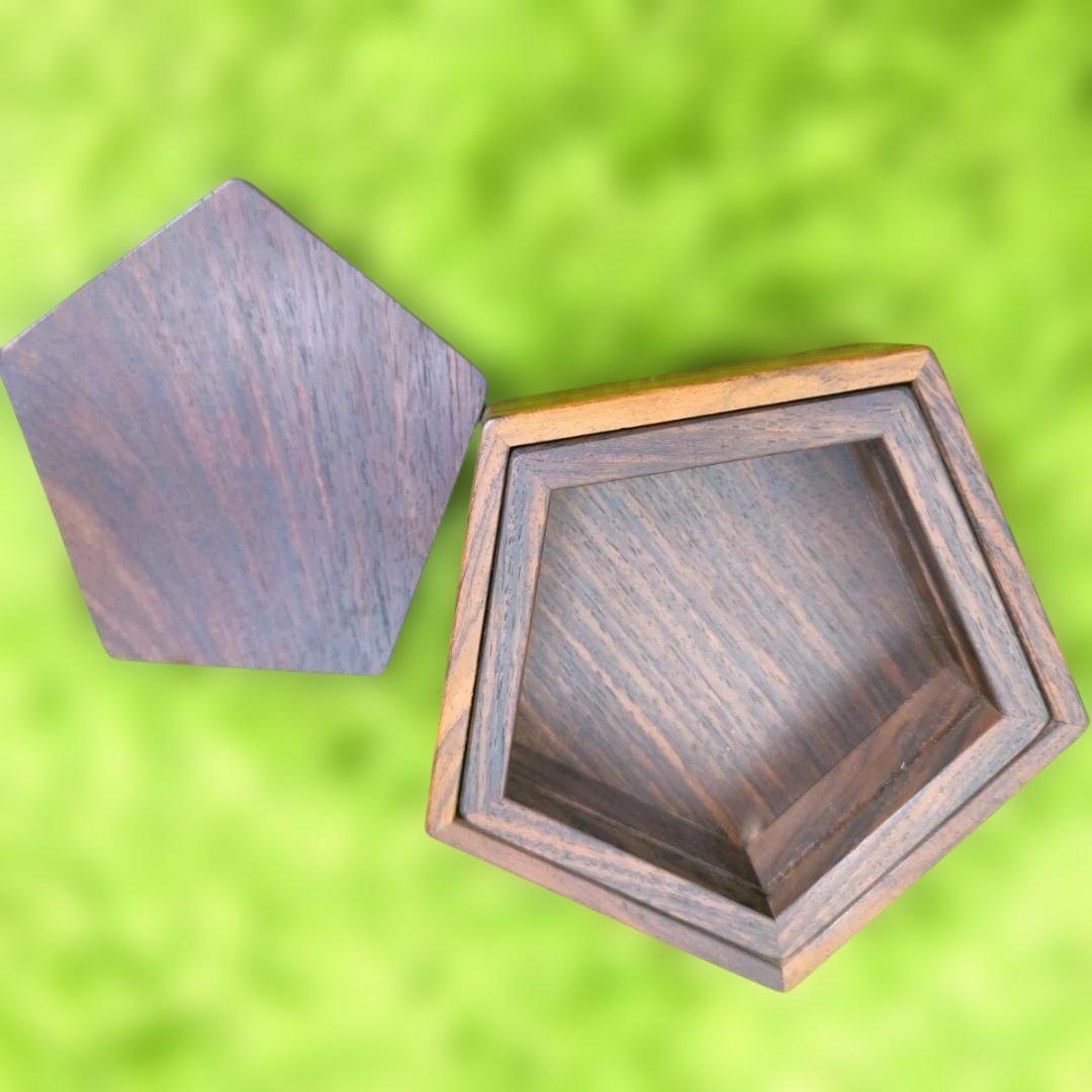 からくり細工　安兵衛　五角小箱　秘密箱