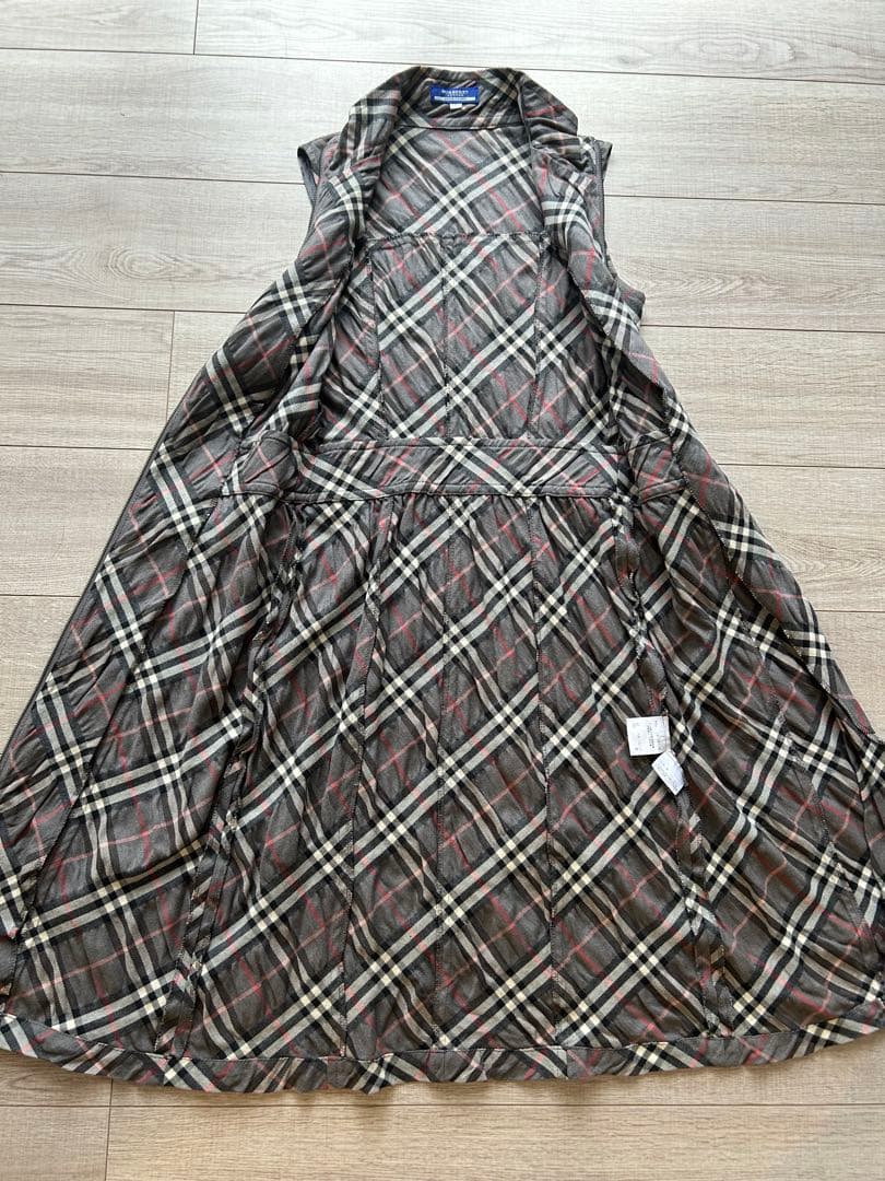 バーバリーブルーレーベル ノバチェック ジップアップワンピース 38 三陽商会