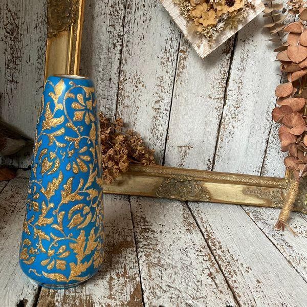 トルコ ヴィンテージ*Kutahyaキュタフヤ陶器*ハンドペイントフラワーベース