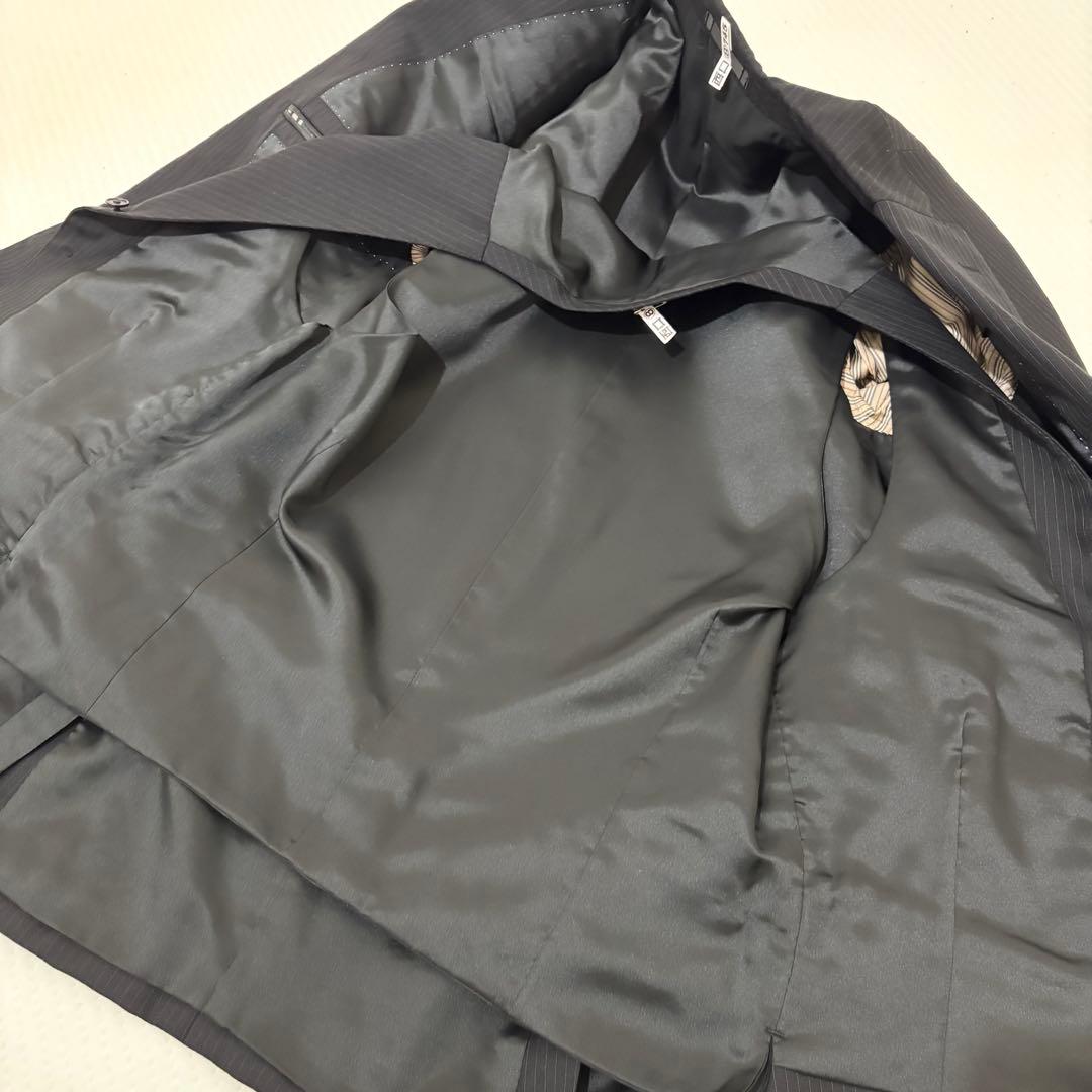 バーバリー ブラックレーベル 3ピース スーツ　ブラック　ストライプ