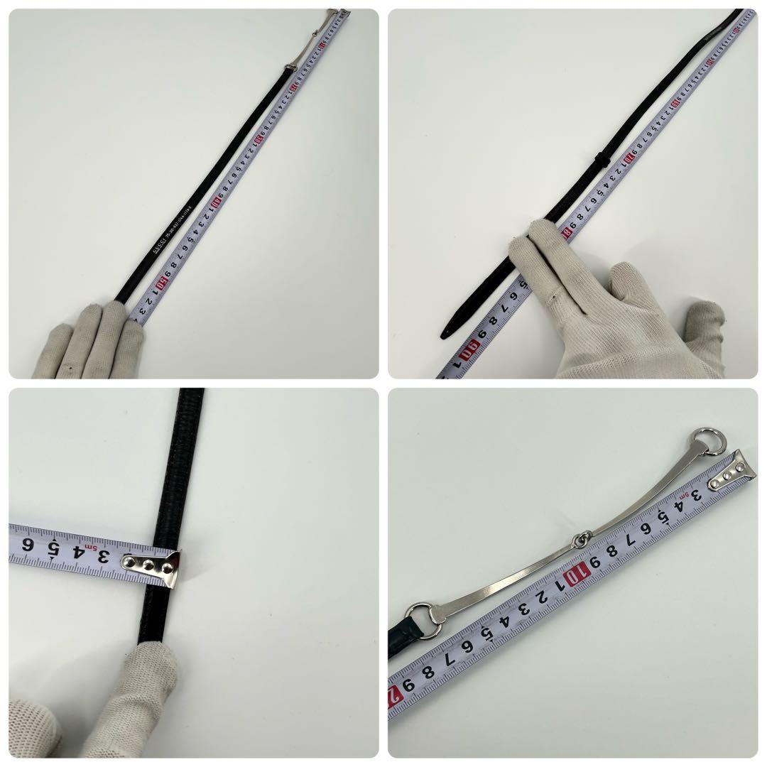 希少/美品✨グッチ ホースビット 細ベルト シルバー ブラック レザー