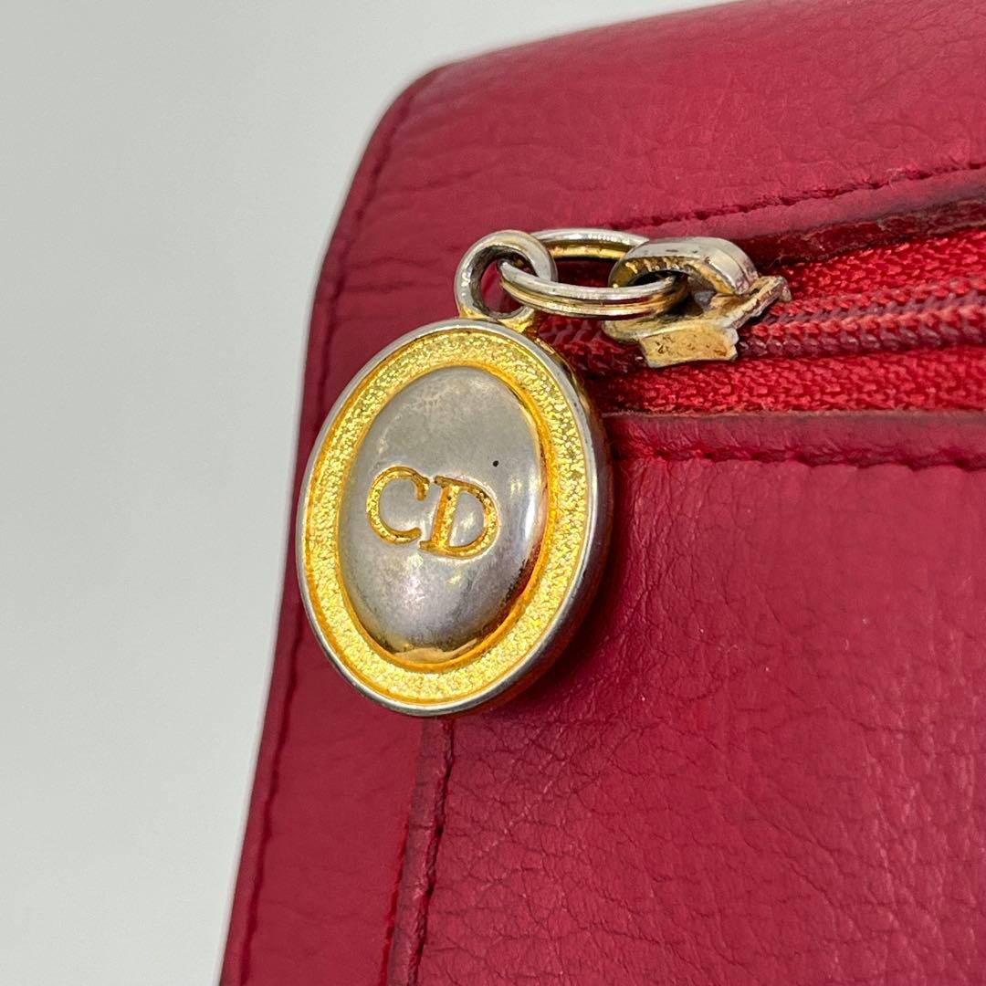 クリスチャンディオール 長財布 フラップウォレット CDロゴ金具 ピンク レザー