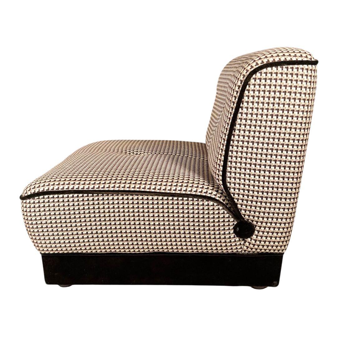 HR788 カリモク60 復刻プレート　総柄　1Pソファ　ベルベット