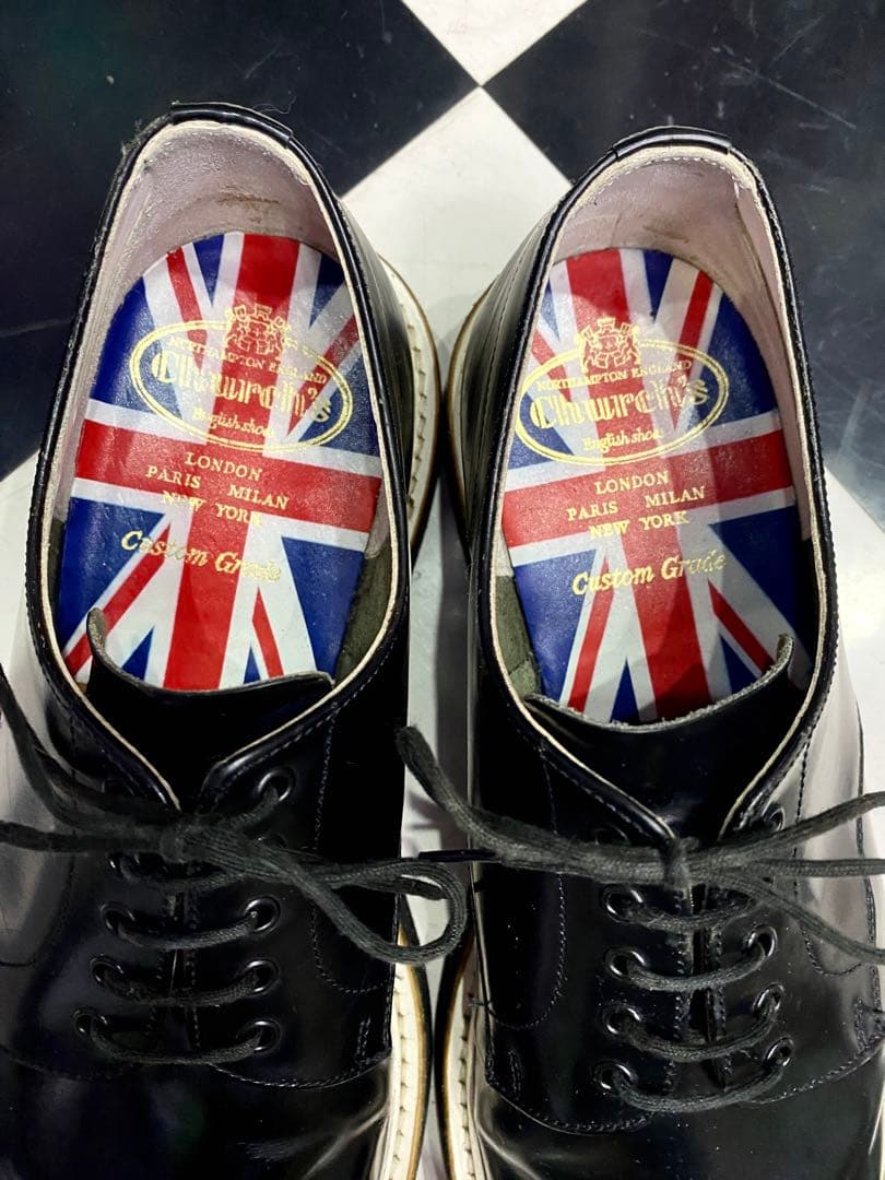 チャーチ ガラスレザー プレ－ントゥ