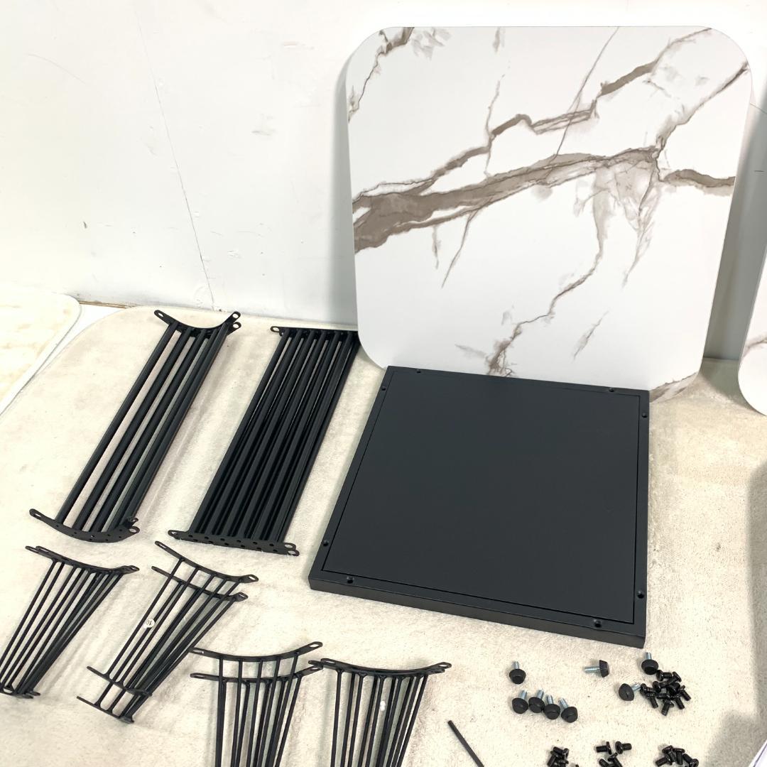 訳あり新品センターテーブル 大理石風 ローテーブル 入れ子式1391-160