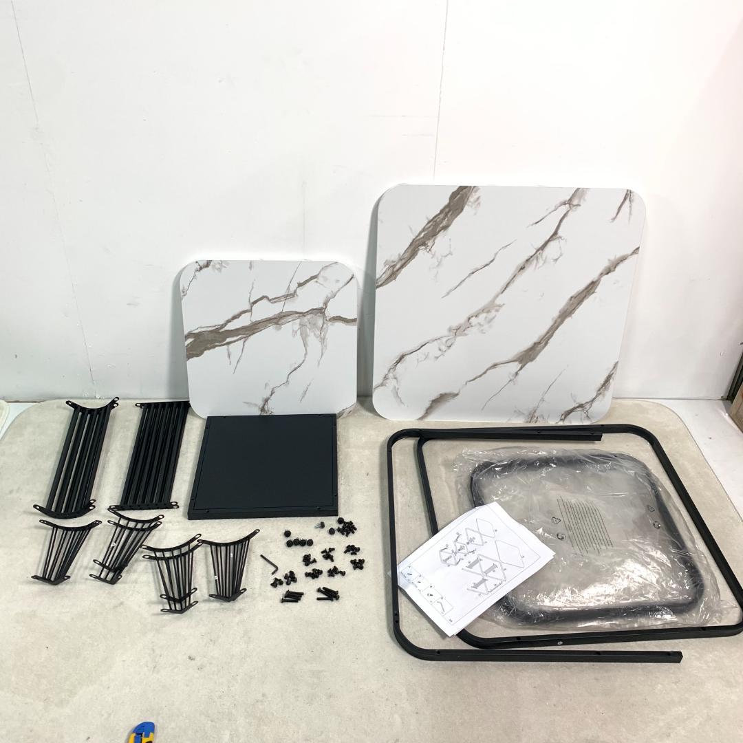 訳あり新品センターテーブル 大理石風 ローテーブル 入れ子式1391-160