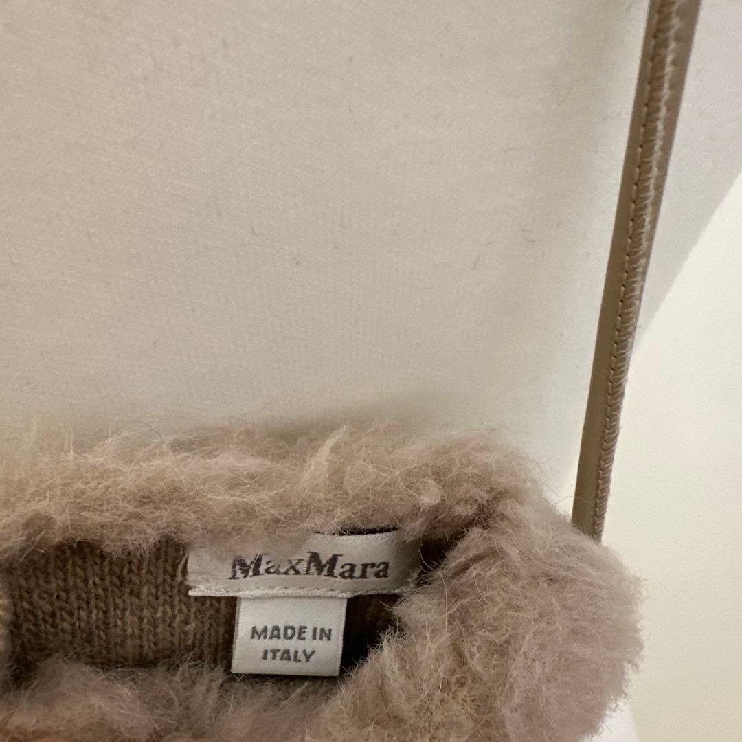 ティディベア　ファー ミトン グレー ストラップ付き