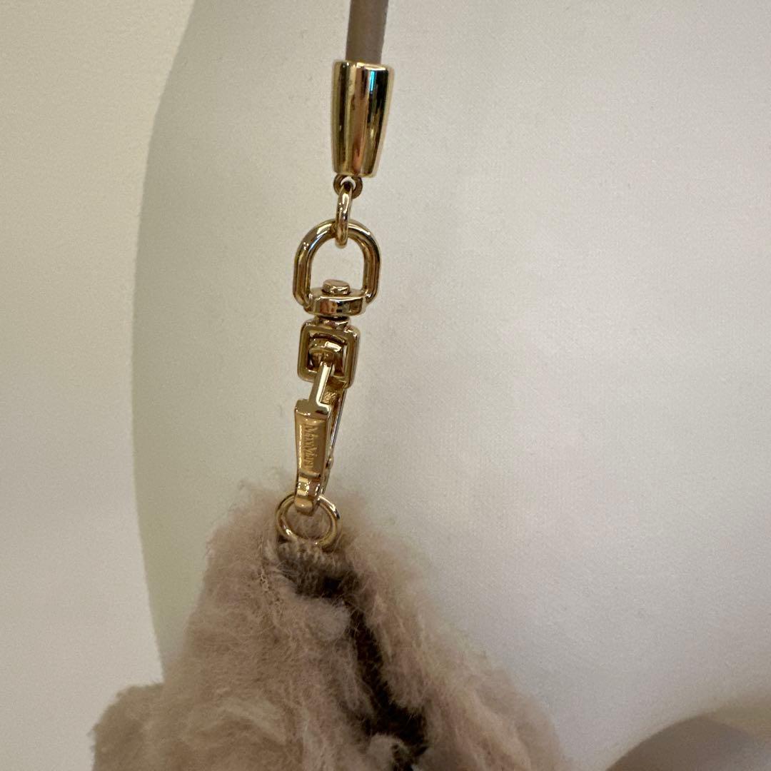 ティディベア　ファー ミトン グレー ストラップ付き