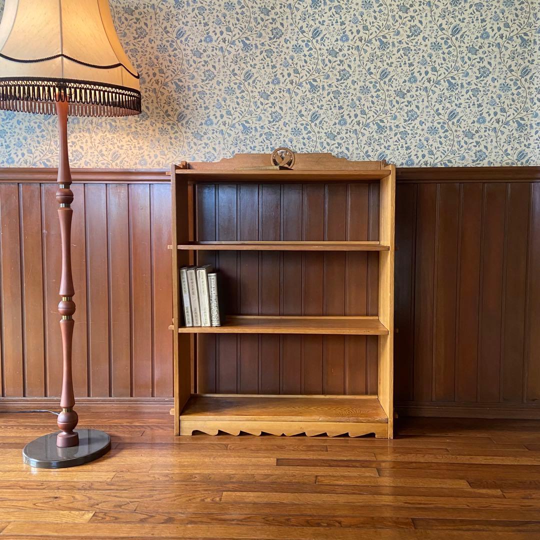 アンティーク　楔本棚　オープンラック　ナチュラル　古い本棚　アンティーク家具