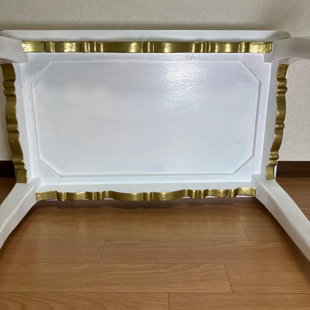 姫系　アンティーク風　猫足　ゴールドレリーフ　デスク　ロココ風