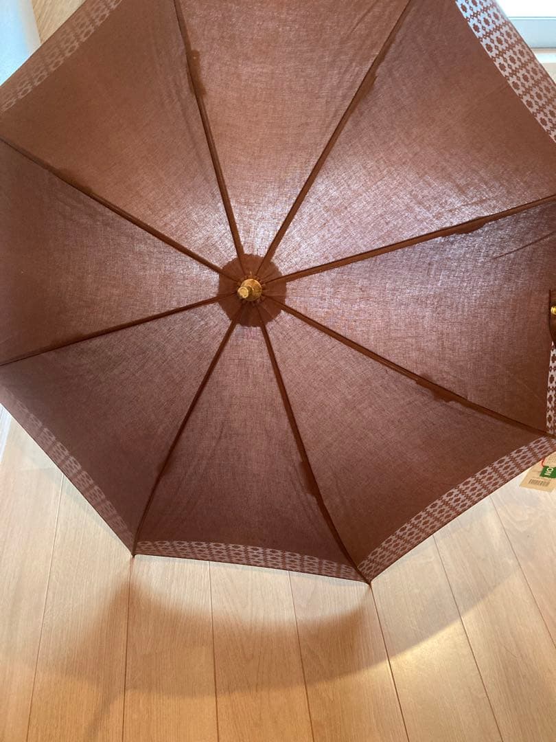 【新品未使用】CELINE 晴雨兼用UVDouble傘 ブラウン親骨47センチ