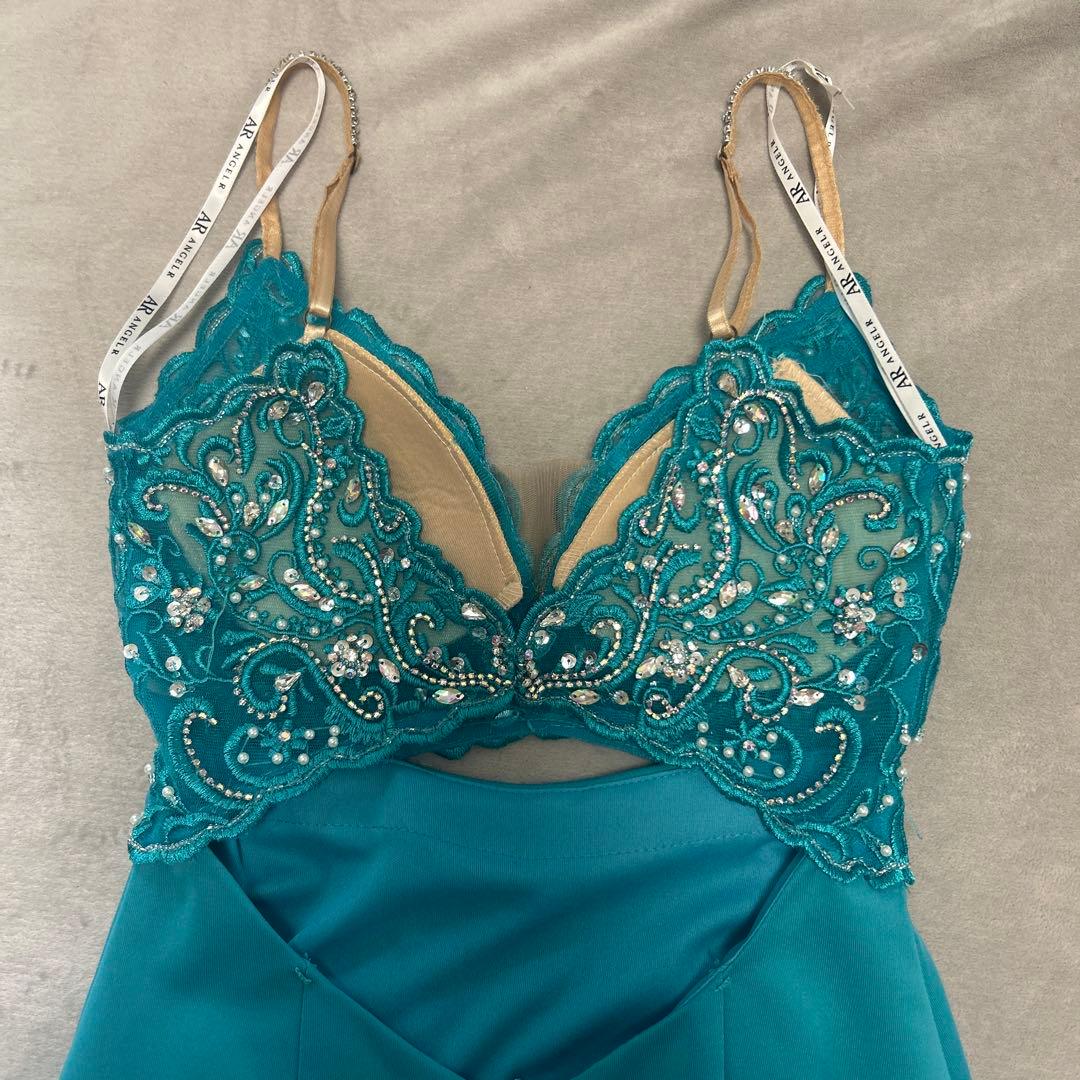 エンジェルアール　ビジュー　キャバドレス　キャミドレス　ターコイズ　タイト　ミニ