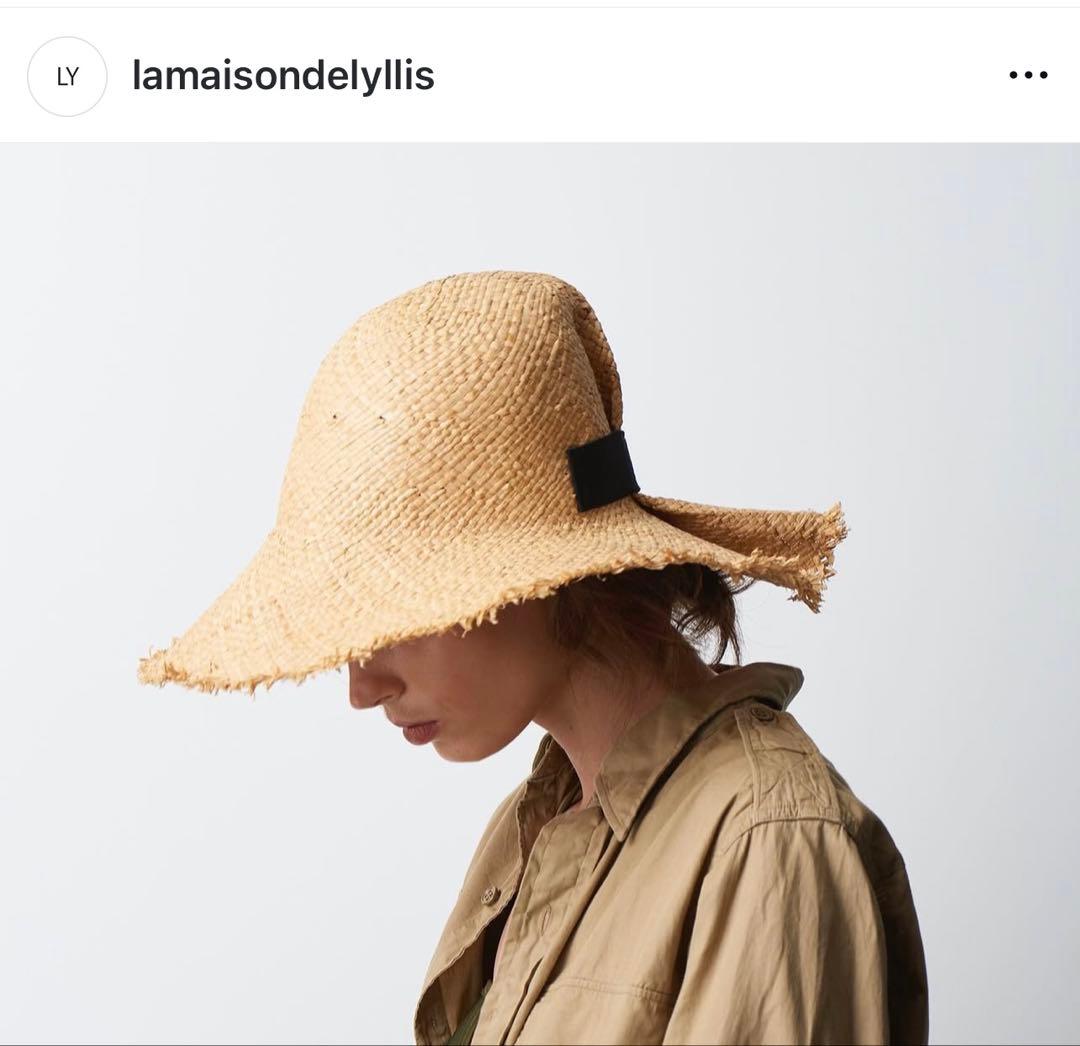 La Maison de l'Asie ブラウン ストローハット　天然ヒノキ