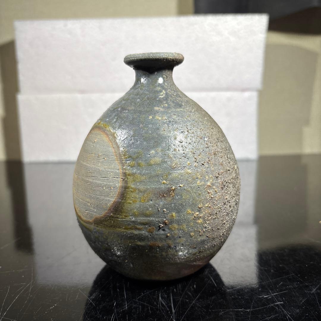 真作　人間国宝　藤原雄　希少作　備前無変徳利　高さ約13センチ