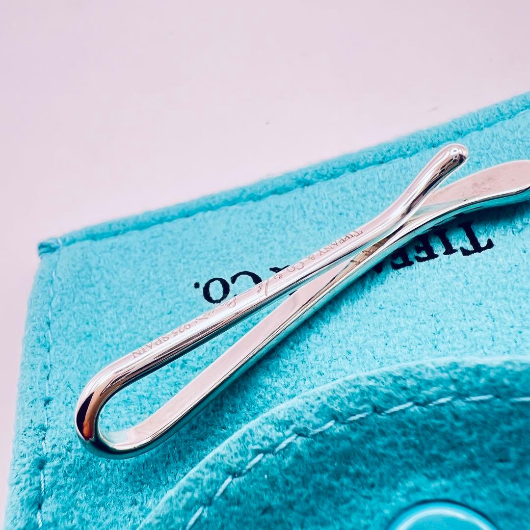 美品　ティファニー　ティアドロップ　ネクタイピン　クリップ　バー　シルバー