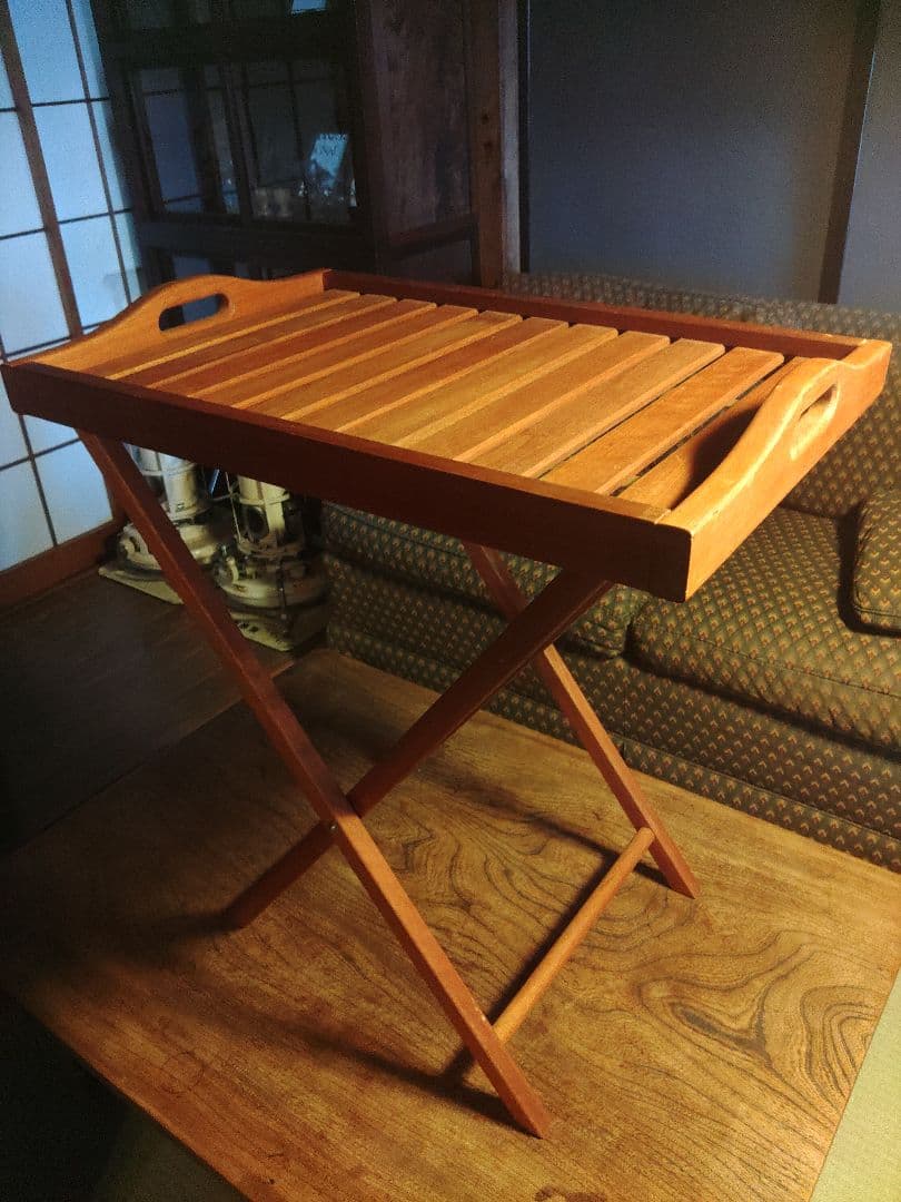 希少　大型　フォールディングテーブル　木製　折りたたみ　当時物　ヴィンテージ
