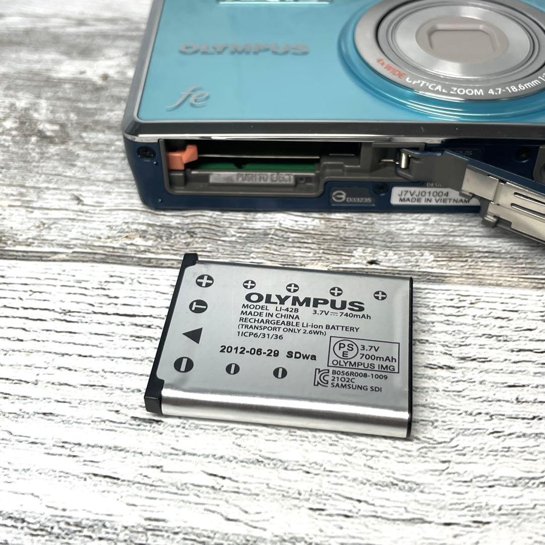 【極美品】オリンパス FE-4030 ライトブルー バッテリー 充電器付き