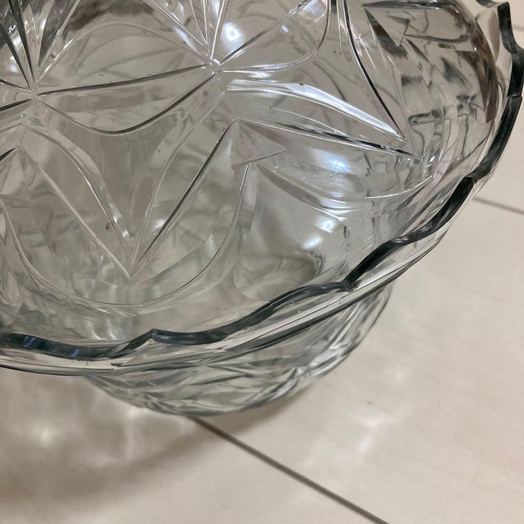 オランダ切子 ボンボン入れ 蓋物 ギヤマン アンティーク 菓子器