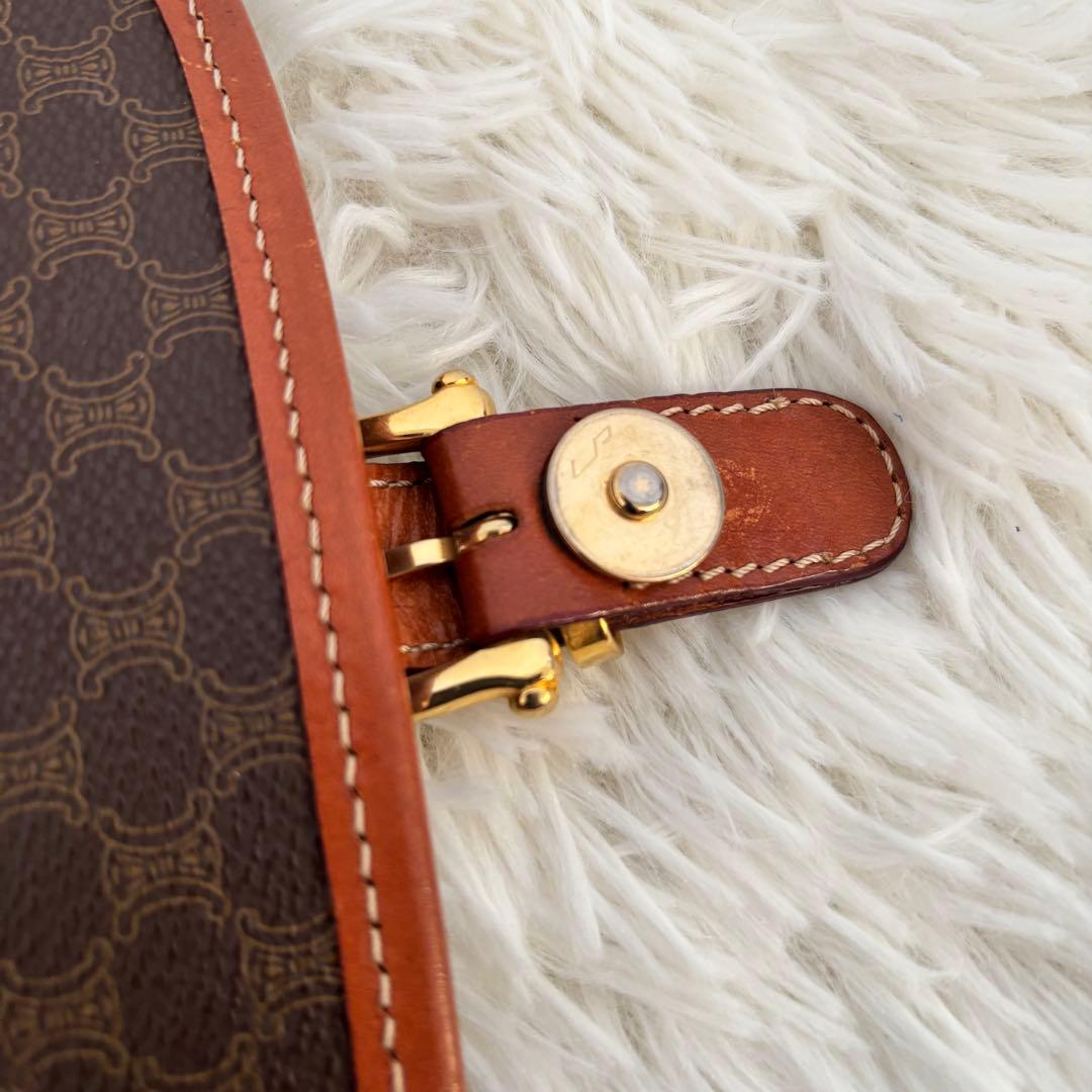 鑑定済美品セリーヌCELINEマカダム柄ショルダーバッグ ヴィンテージトリオンフ