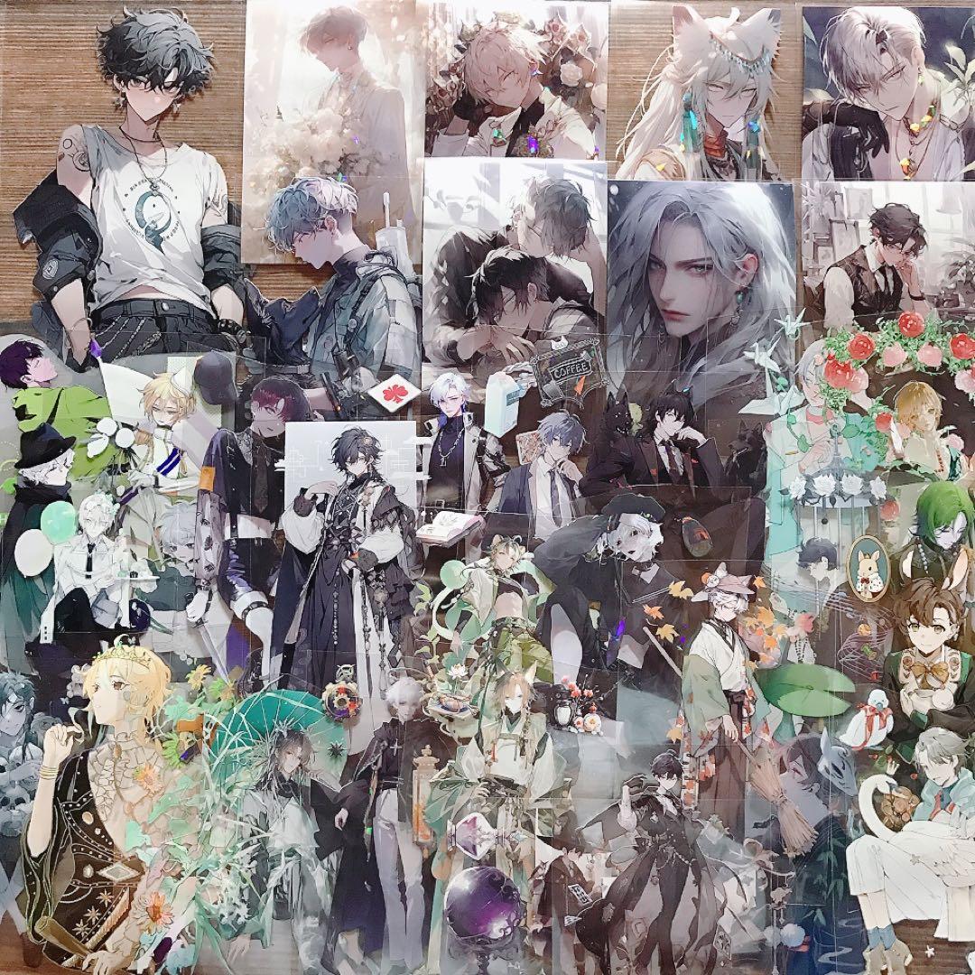 【匿名配送】コラージュシート 海外マステ 男の子素材セット NO.28