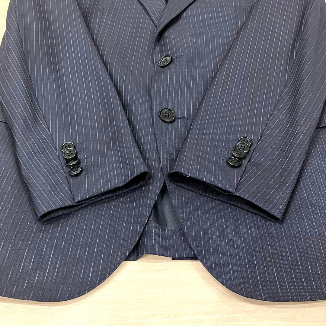 美品✨ミツミネ ロロピアーナ スーツ セットアップ ネイビー ストライプ S