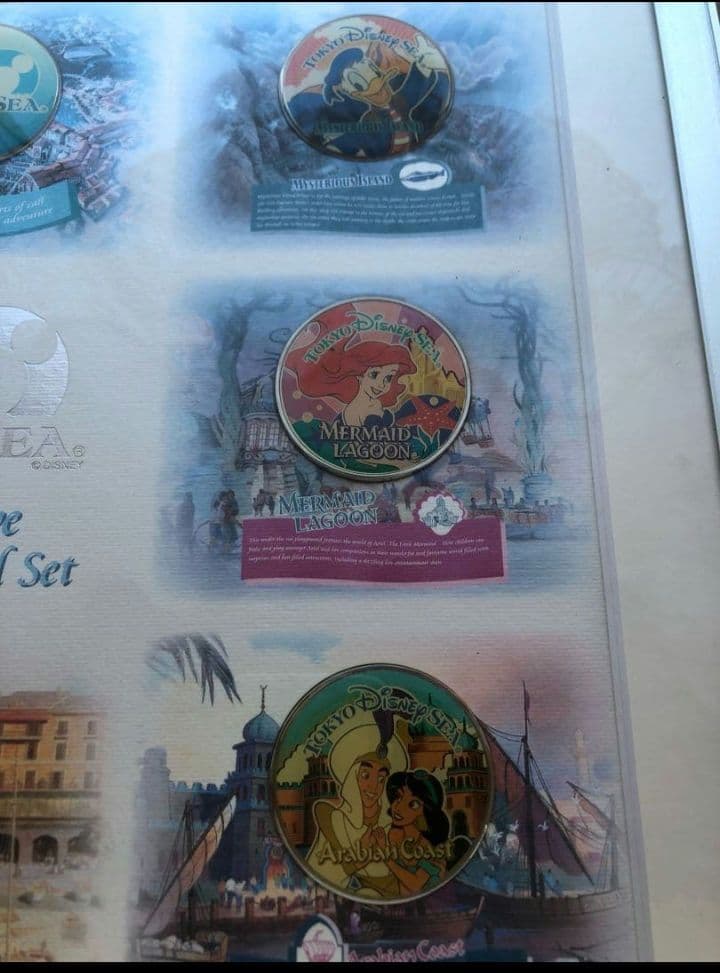 ディズニーシー開業オープン記念デコラティブピクチャーメダルセット　額入り　未使用