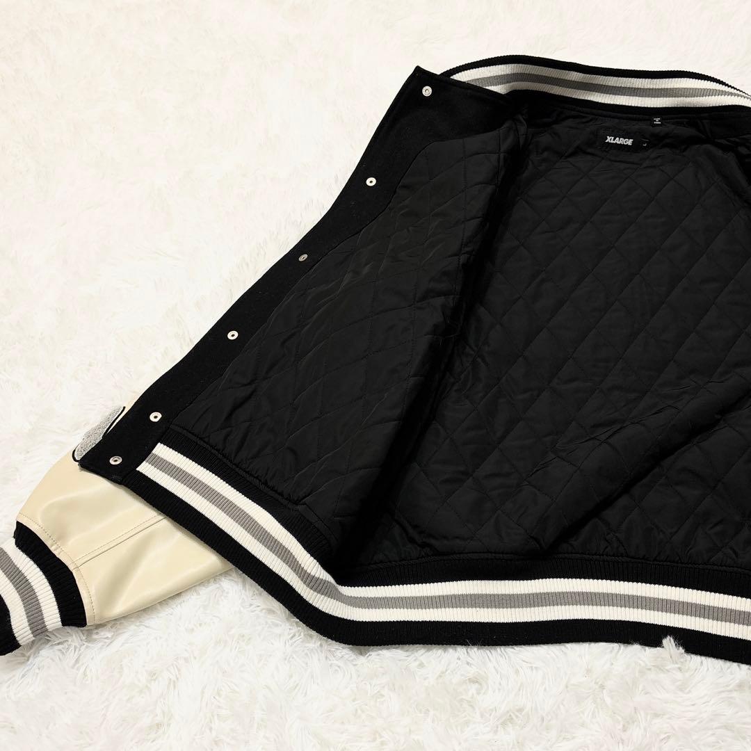 美品 XLARGE スタジャン ワッペンロゴ ジップアップ Lサイズ バック刺繍