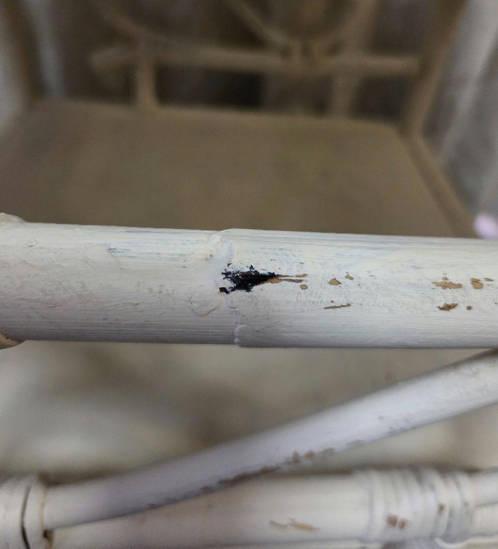 昭和レトロ/籐 ラタン/ラック 棚/シャビーペイント/ホワイト 白/アンティーク