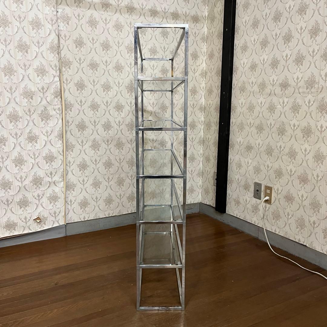 【インダストリアル】アイアンフレーム 5段 ガラスラック 飾り棚 シェルフ