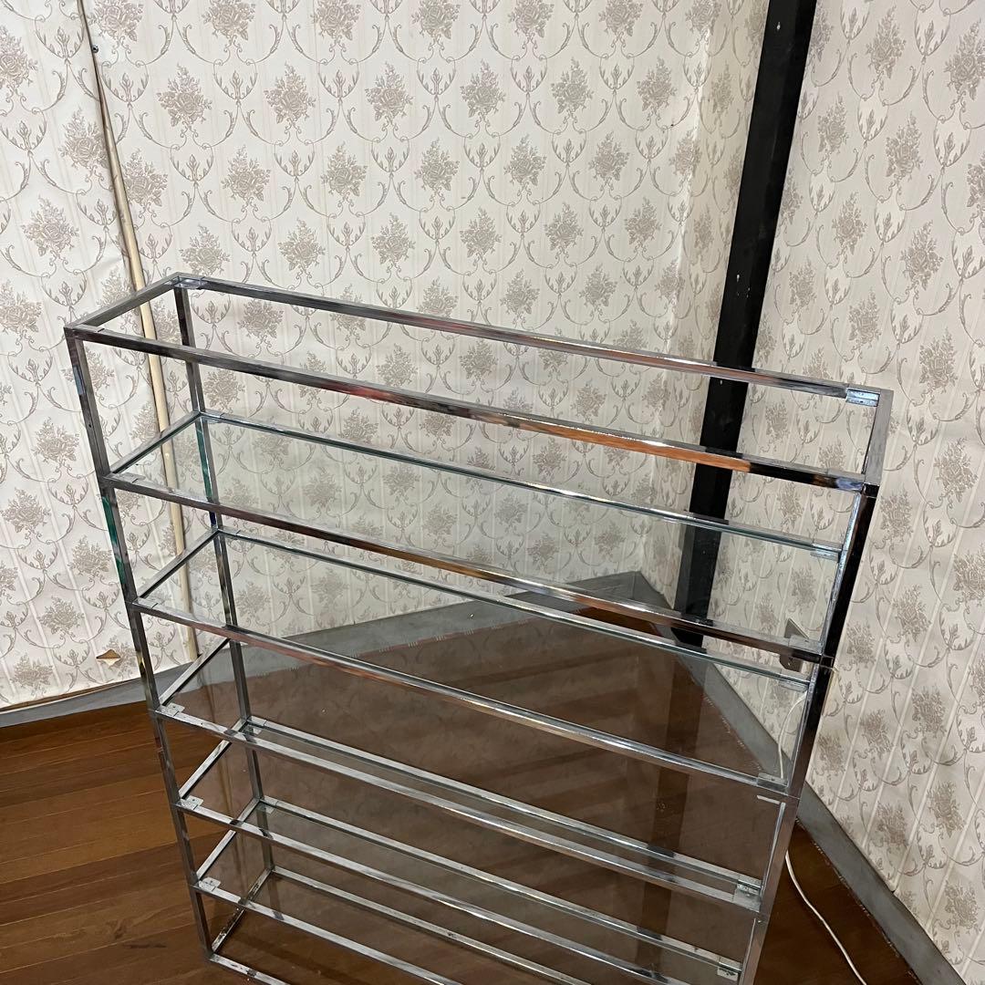 【インダストリアル】アイアンフレーム 5段 ガラスラック 飾り棚 シェルフ